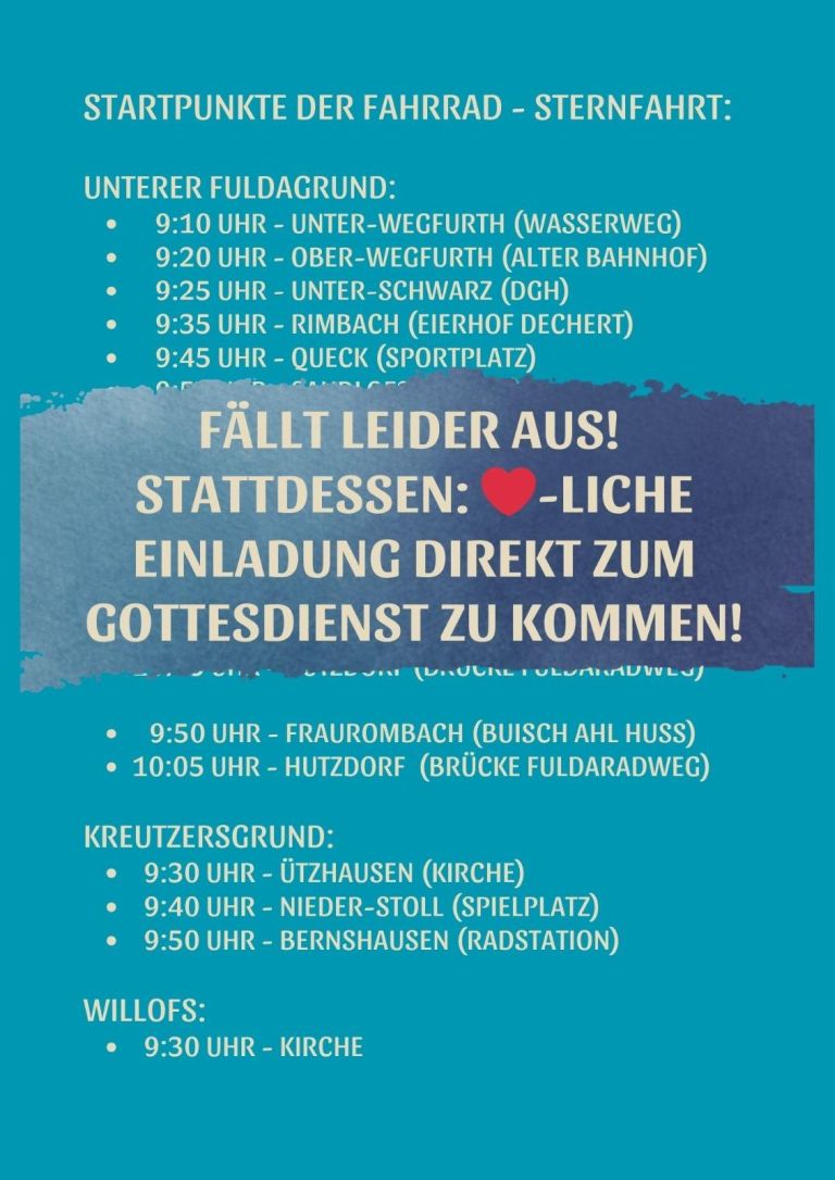 Himmelfahrt -  Gemeinsamer Gottesdienst in Schlitz, 14. Mai 2026, 10.30 Uhr, Stadtkirche