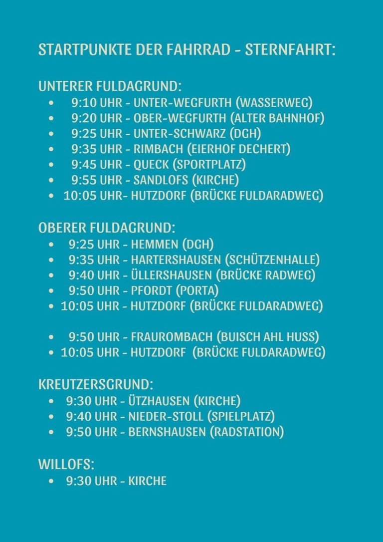 Himmelfahrt - Mit dem Rad zum Gottesdienst nach Schlitz, 14. Mai 2026, 10.30 Uhr, Kirchplatz