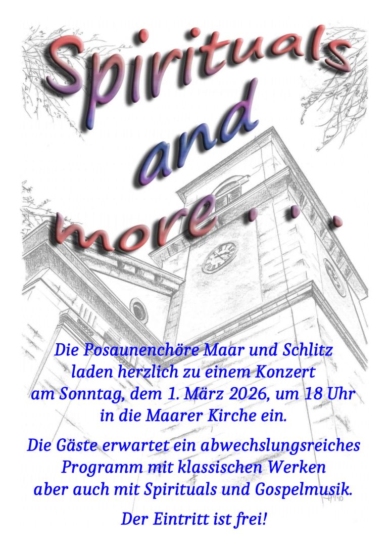 Konzert der Posaunenchöre Schlitz und Maar, 1. März 2026, 18 Uhr, Ev. Kirche Maar